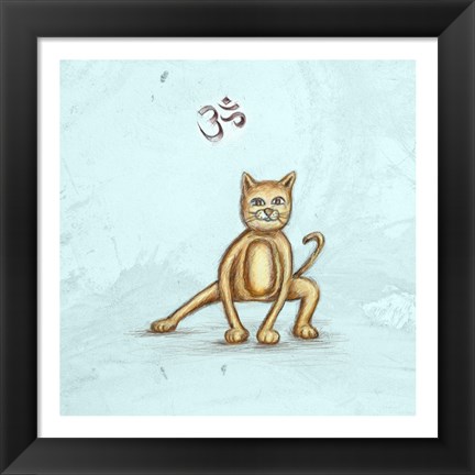 Framed Yoga Cat I Print