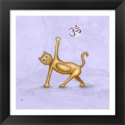 Framed Yoga Cat II Print