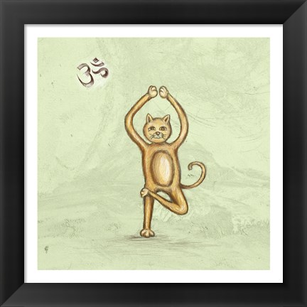 Framed Yoga Cat III Print