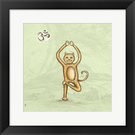 Framed Yoga Cat III Print