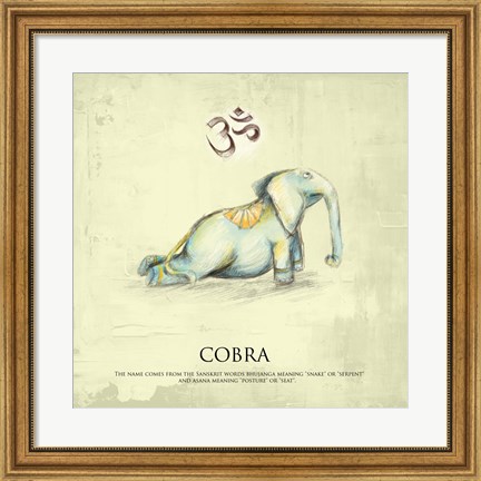 Framed Elephant Yoga, Cobra Pose Print