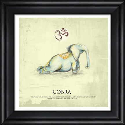Framed Elephant Yoga, Cobra Pose Print