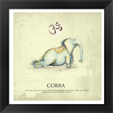 Framed Elephant Yoga, Cobra Pose Print