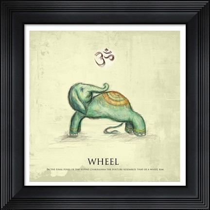 Framed Elephant Yoga, Wheel Pose Print