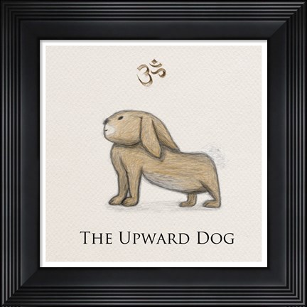 Framed Bunny Yoga,  Upward Dog Pose Print