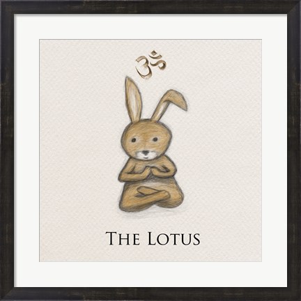 Framed Bunny Yoga, The Lotus Pose Print