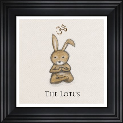 Framed Bunny Yoga, The Lotus Pose Print