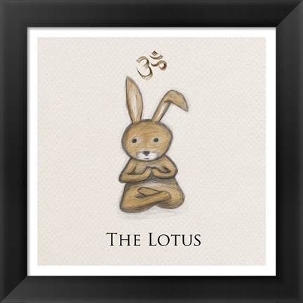 Framed Bunny Yoga, The Lotus Pose Print