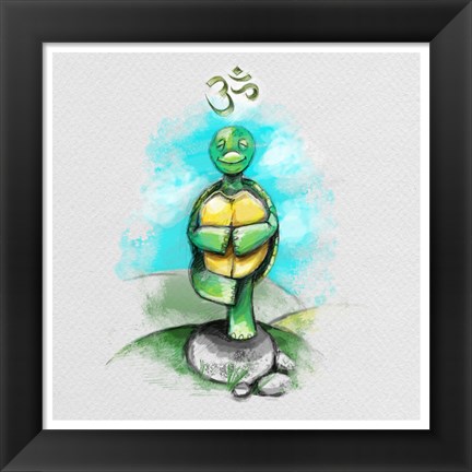 Framed Yoga Turtle II Print