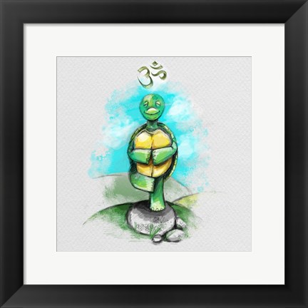 Framed Yoga Turtle II Print