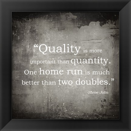 Framed Quality is more important Print