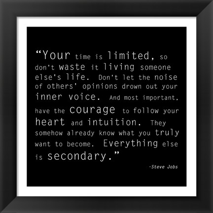 Framed Time Quote Print