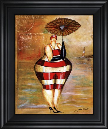 Framed Baigneur de Soleil II (with umbrella) Print