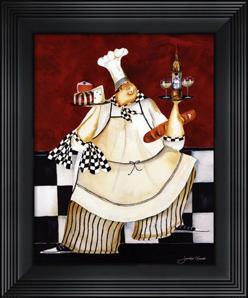 Framed Crimson Chef II Print