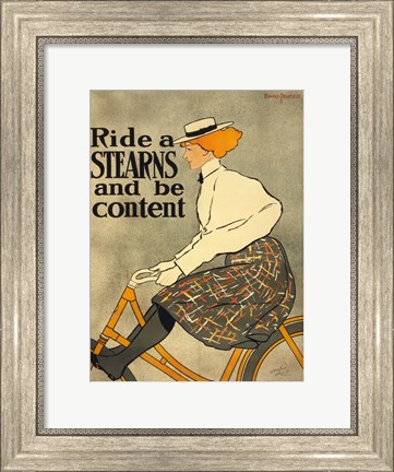 Framed Ride a Stearns Bicycle Print