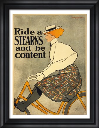Framed Ride a Stearns Bicycle Print