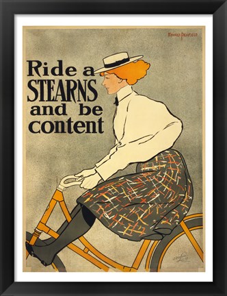 Framed Ride a Stearns Bicycle Print