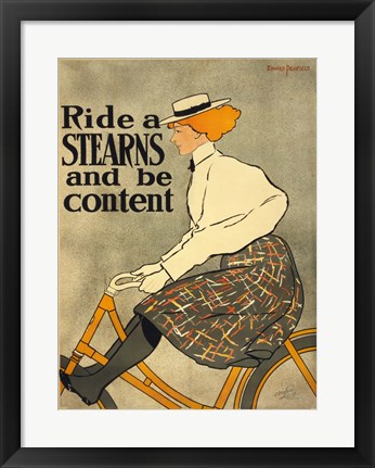 Framed Ride a Stearns Bicycle Print