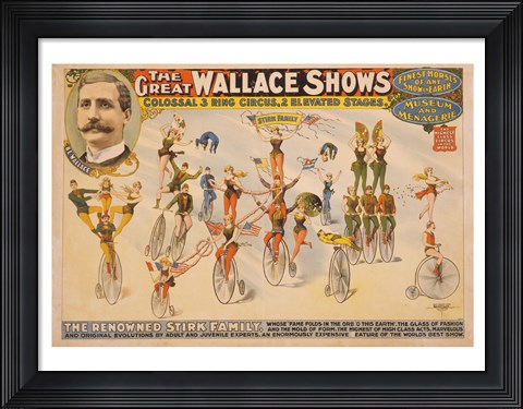 Framed Colossal Three Ring Circus Print