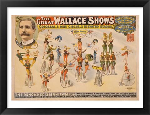 Framed Colossal Three Ring Circus Print