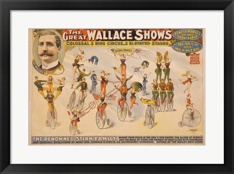 Framed Colossal Three Ring Circus Print