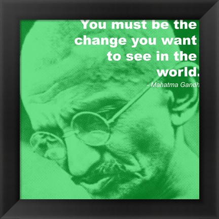 Framed Gandhi - Change Quote Print