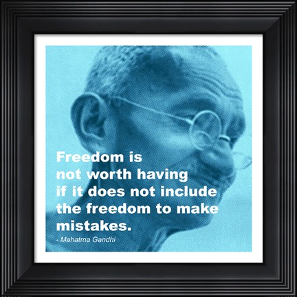 Framed Gandhi - Freedom Quote Print