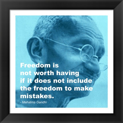 Framed Gandhi - Freedom Quote Print