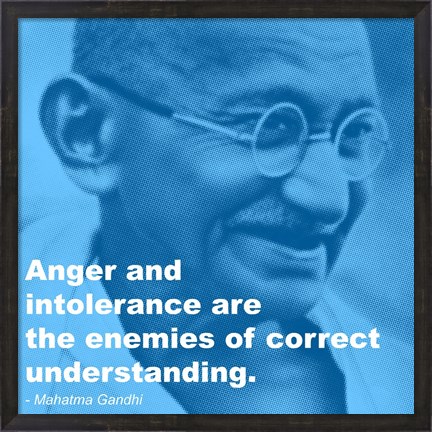 Framed Gandhi - Intolerance Quote Print