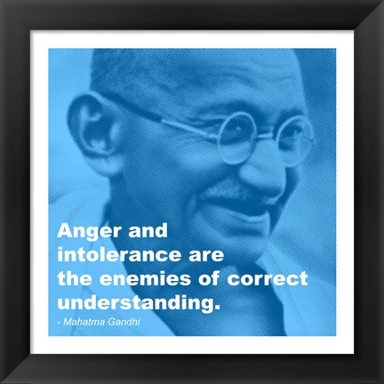 Framed Gandhi - Intolerance Quote Print