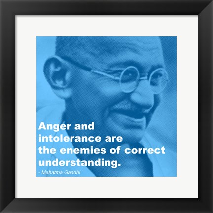 Framed Gandhi - Intolerance Quote Print