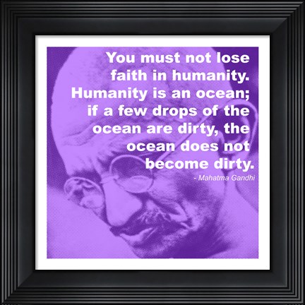 Framed Gandhi - Ocean Quote Print