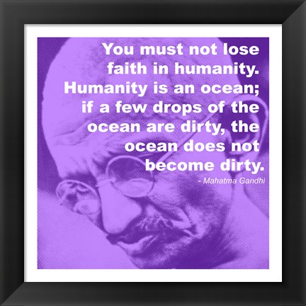 Framed Gandhi - Ocean Quote Print