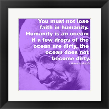 Framed Gandhi - Ocean Quote Print