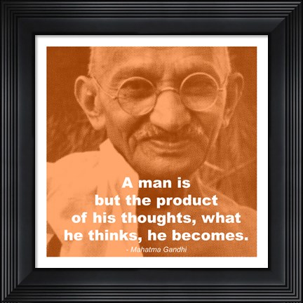 Framed Gandhi - Thoughts Quote Print