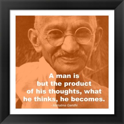 Framed Gandhi - Thoughts Quote Print