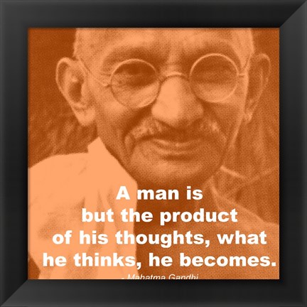 Framed Gandhi - Thoughts Quote Print