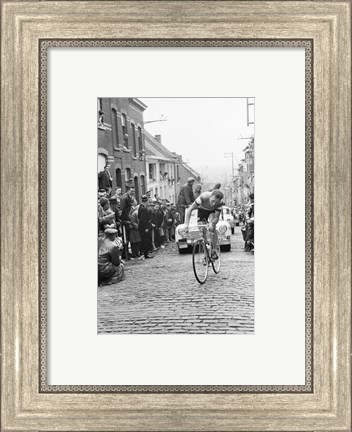 Framed Jaap Kersten in Geraardsbergen Tour de france 1961 Print