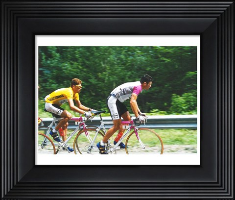 Framed Jan Ullrich and Udo Bolts crossing the Vosges mountains together in the 1997 Tour de France Print