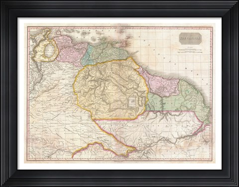Framed 1814 Thomson Map of the West Indies Central America Print