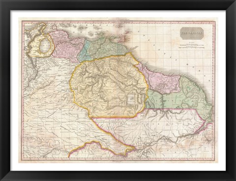 Framed 1814 Thomson Map of the West Indies Central America Print