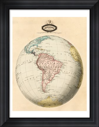 Framed Map of South America Print
