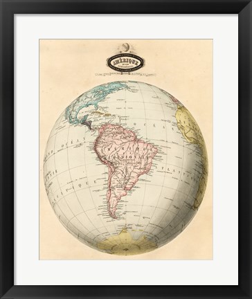 Framed Map of South America Print