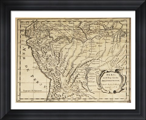 Framed Mapa Per Sanson Print
