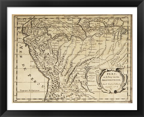 Framed Mapa Per Sanson Print