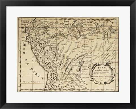 Framed Mapa Per Sanson Print