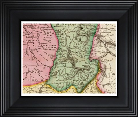 Framed Pinkerton 1812 Paraguay Print