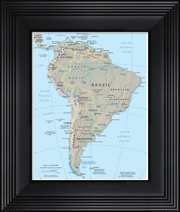 Framed South America Print