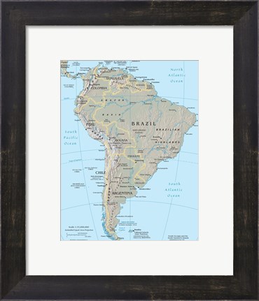 Framed South America Print