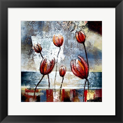 Framed Abstract Flowers Print